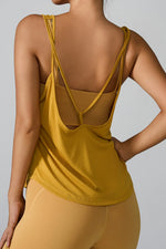 Crisscross Round Neck Active Tank - Ladyez