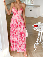 Floral Print Layered Maxi Cami Dress - Ladyez