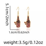 Cowboy Hat & Bottle Dangle Earrings