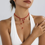 Gothic Beaded Tassel Necklace