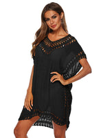 Bohemian Crochet Trim Beach Cover Up Dress - Ladyez
