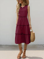 Frill Tiered Midi Dress