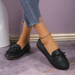 Bow Decor Round Toe Slip-Ons