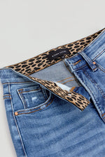 RISEN Full Size Tummy Control Elastic Band High Rise Wide Jeans Plus Size - Ladyez