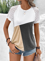 Ivy Lane Color Block Raglan Sleeve Round Neck Tee