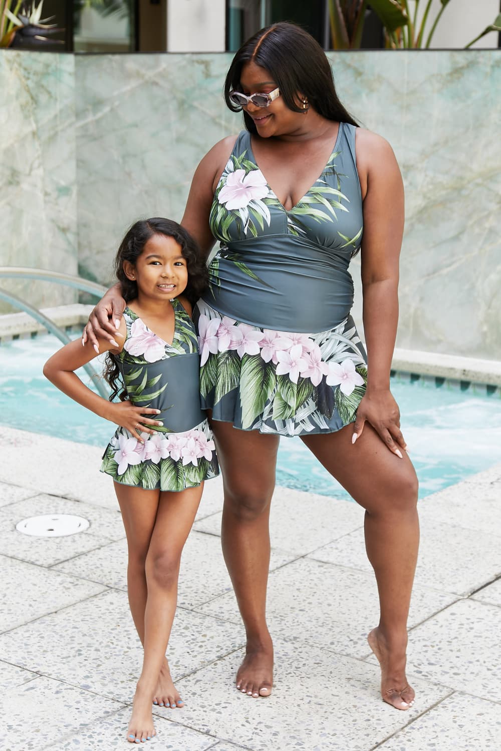 Marina West Swim Full Size Clear Waters Swim Dress in Aloha Forest - Ladyez