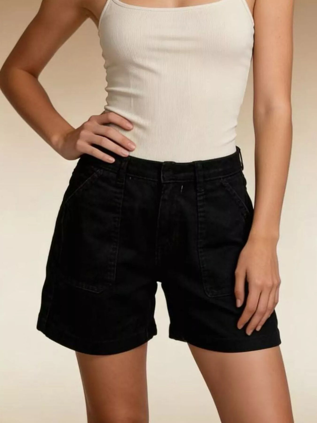 Pocketed Denim Shorts