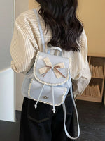 Lace Trim Bow Decor Backpack Bag
