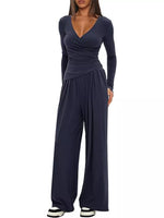 Casual Long Sleeve Top and Pants Two-Piece Set