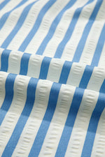 Stripe 3/4 Sleeve Collared Neck Blouse