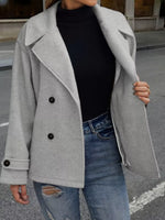 Double-Breasted Wool Blend Casual Jacket