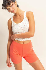 HYFVE High Waist Ribbed Fitted Biker Shorts - Ladyez