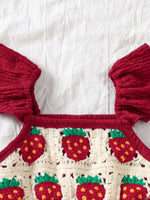 Children's Crochet Ruffle Trim Jumpsuit