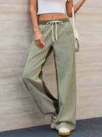 Striped Wide Leg Jeans - Ladyez