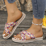Crisscross Braided Platform Sandals