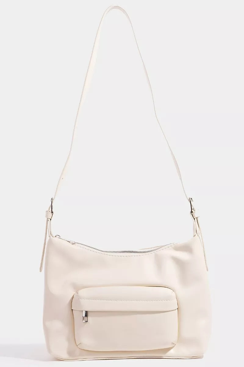Fame Glossy Faux Leather Shoulder Bag