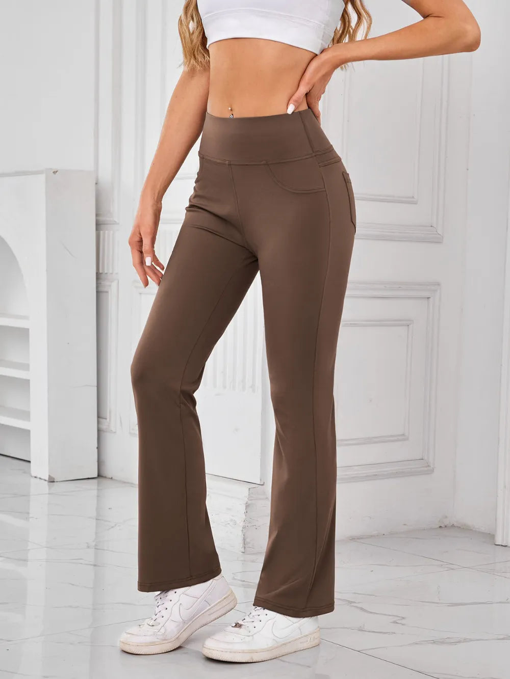 Lovelet High Waist Active Pants with Pockets - Ladyez