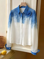 Flower Gradient Button Up Shirt