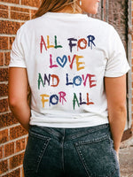 Letter Round Neck Short Sleeve T-Shirt