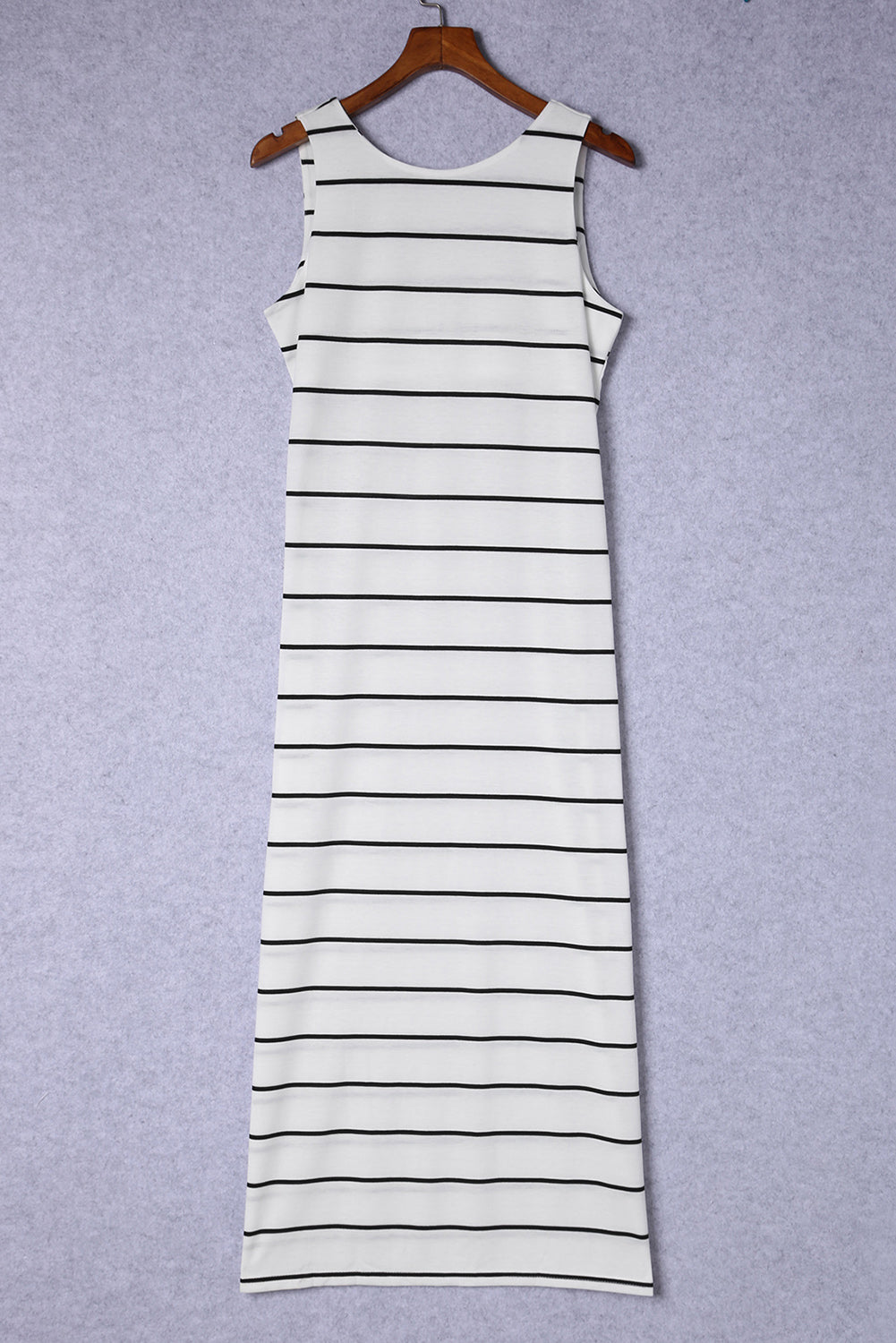 Striped Slit Sleeveless Maxi Dress - Ladyez