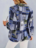 Aztec Print Fleece Snap Down Jacket