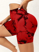 Tie-Dye High Waist Active Shorts - Ladyez