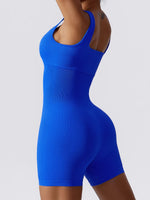 Basic Bae Ribbed Sleeveless Active Romper - Ladyez