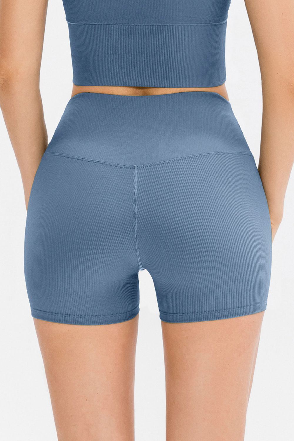 Slim Fit Wide Waistband Sports Shorts - Ladyez