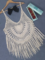 Crochet Fringe Beach Cover Up - Ladyez