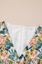 Floral Print Ruffle Hem Mini Dress