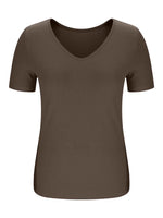 Solid V-Neck Short Sleeve T-Shirt