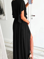 Flutter Sleeve Surplice Tie Waist Dress - Ladyez