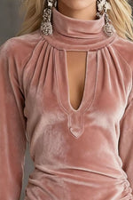 Elegant Velvet Ruched Mini Dress