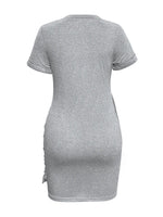 Round Neck Short Sleeve Mini Tee Dress