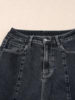 Seam Detail Flared Bottom Ankle Length Jeans - Ladyez