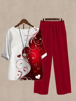 Printed Half Sleeve Top and Pants Set