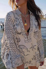 Nautical Print Top and Shorts Set