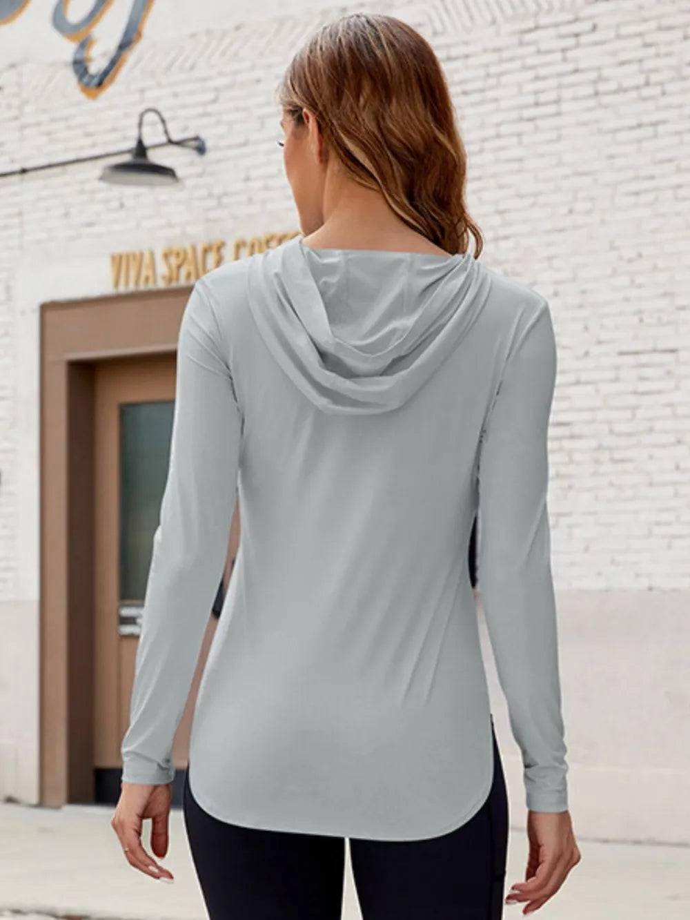 Long Sleeve Hooded Active Top - Ladyez
