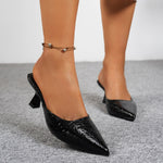 Point Toe Flare Heels Sandals