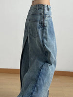 Wide Leg Wash Patchwork Jeans - Ladyez