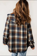 Plaid Button Up Long Sleeve Hooded Jacket