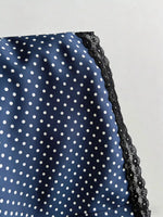 Polka Dot Lace Trim Puff Sleeve Top