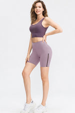 Wide Waistband Sports Shorts - Ladyez