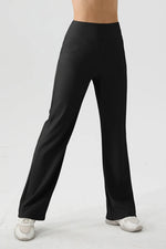 High Waist Straight Active Pants - Ladyez