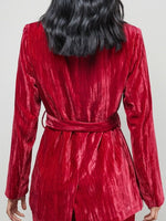 Velvet Lapel Collar Blazer & Pants Set