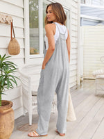 V-Neck Spaghetti Strap Jumpsuit - Ladyez