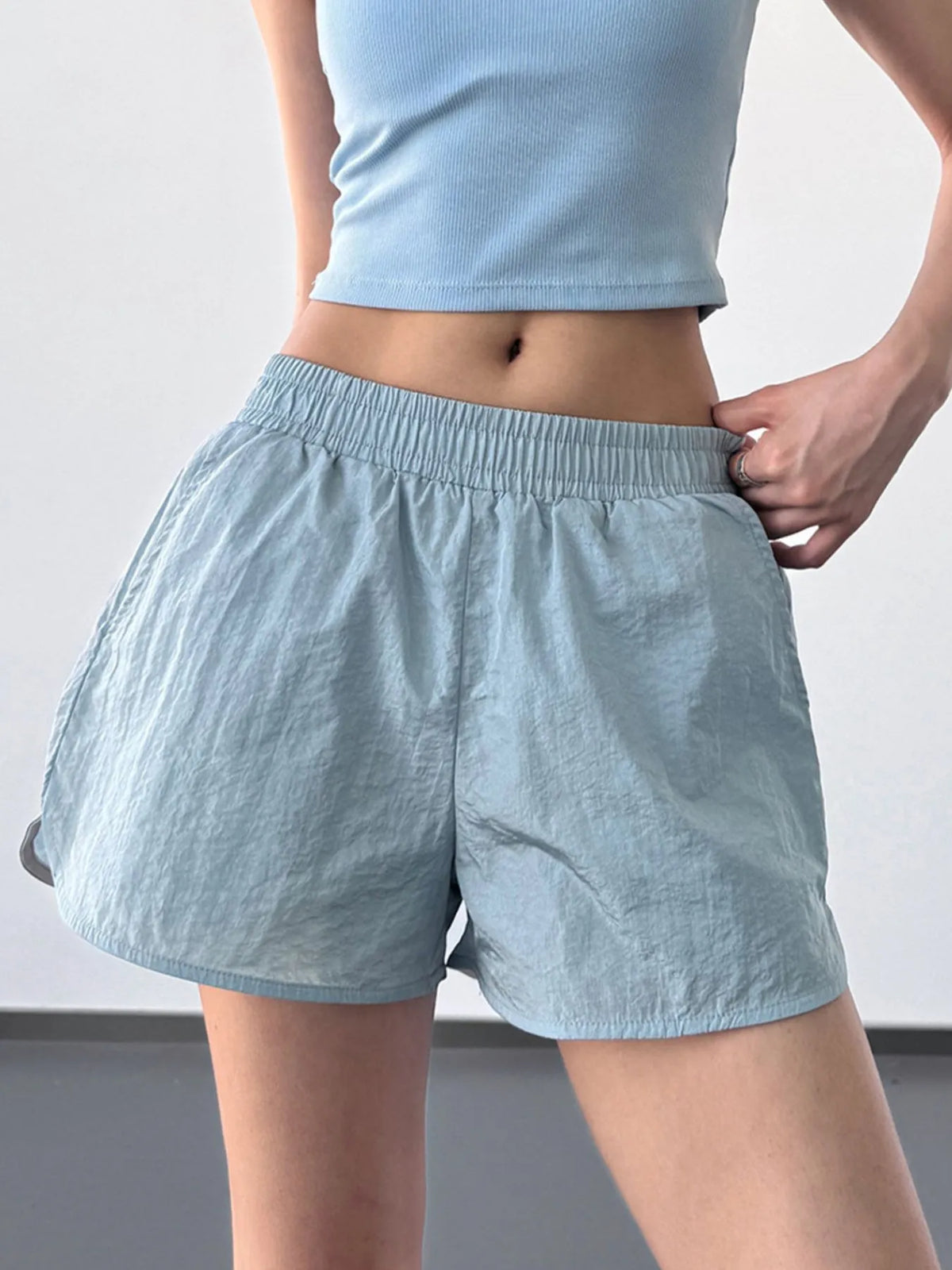 Elastic Waist Active Shorts - Ladyez