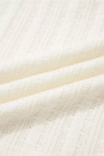 Ribbed Knit Button Detail V-Neck T-Shirt