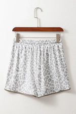 Leopard Print Drawstring Casual Shorts