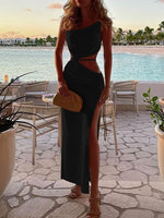 Cutout Tied Split Maxi Dress